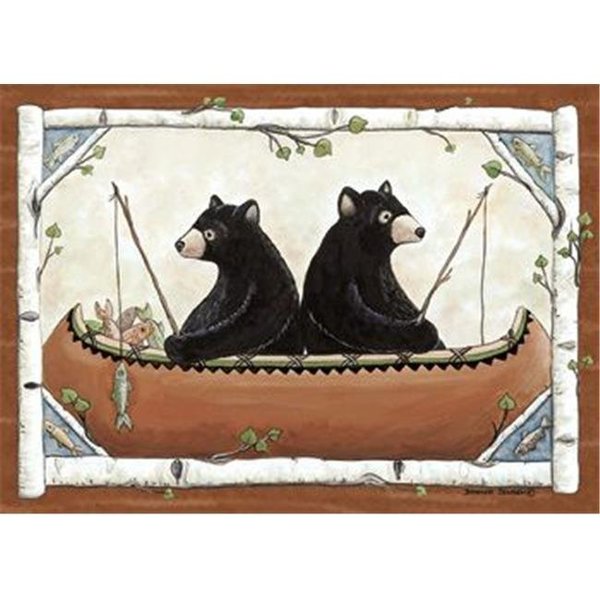 Associated Weavers Custom Printed Rugs BEARS IN CANOE Bears In Canoe Wildlife Rug BEARS IN CANOE